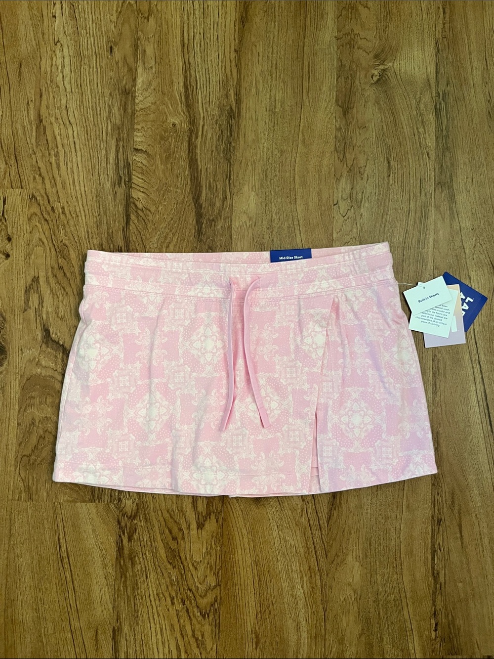 NWT JoyLab Washed Jersey Slit Skort Pink Bandana Print - Picture 4 of 14
